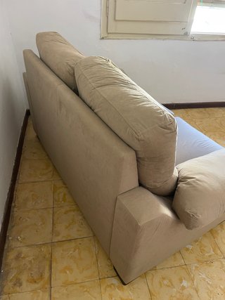 REGALO Sofá de tela beige 2 plazas