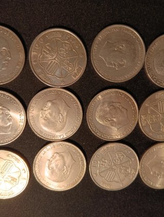 Lote (n°2) monedas 100 pesetas plata Franco