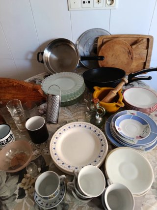 Lote Cocina: Platos, Tazas, Sartenes, Vasos