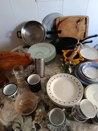 Lote Cocina: Platos, Tazas, Sartenes, Vasos