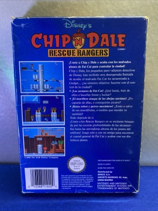 SOLO CAJA JUEGO NES ESP CHIP N DALE RESCUE RANGERS