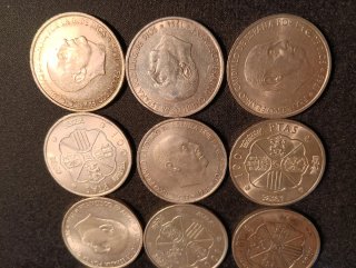 Lote (n°3) monedas 100 pesetas plata 1966