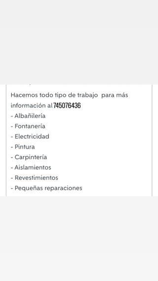 Hacemos todo tipo de trabajo solo por mi zona