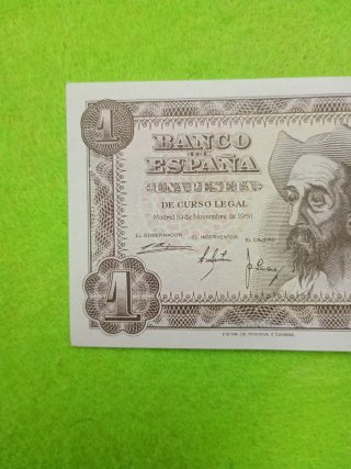 Billete 1 Peseta Banco de España 1951.quijote