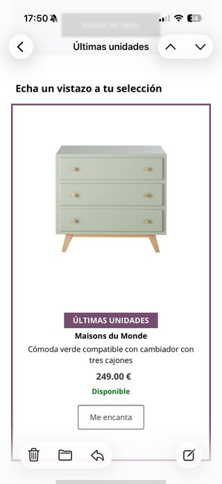 Cómoda verde compatible con cambiador