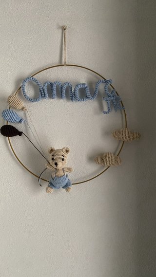 Fiocco nascita uncinetto Omar JR,personalizzabile
