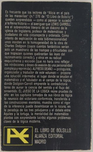 LIBRO EL JUEGO DE LA LOGICA,LEWIS CARROLL