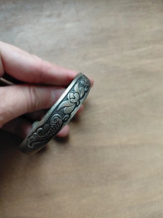 Brazalete Antiguo de Plata Maciza China
