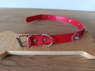 Collar rojo con flores