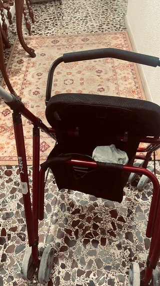 Andador con asiento y ruedas
