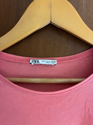 Camiseta Zara Hombre Rosa Talla M