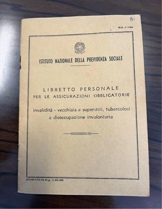 Vecchio libretto lavoro INPS