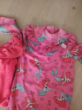 Traje de baño infantil La Sirenita y rosa