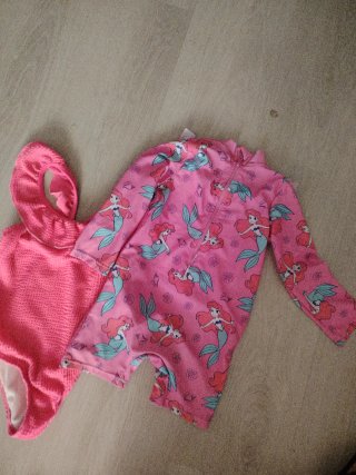 Traje de baño infantil La Sirenita y rosa