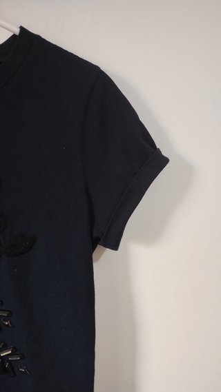 Camiseta Massimo Dutti azul marino bordada Talla S