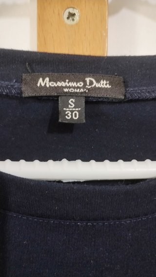Camiseta Massimo Dutti azul marino bordada Talla S