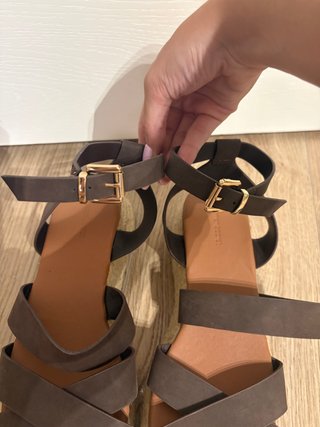Sandalias tiras con plataforma cañamo Woman Secret