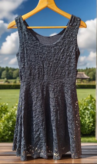 Vestido de verano negro Talla 38 M bordado