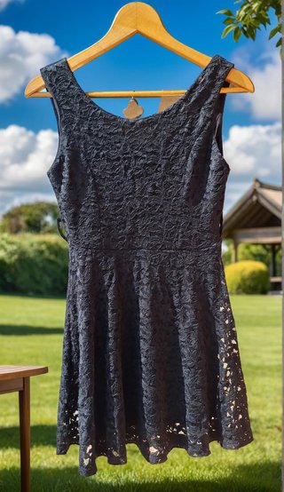 Vestido de verano negro Talla 38 M bordado