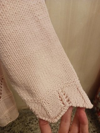 Jersey rosa punto calado
