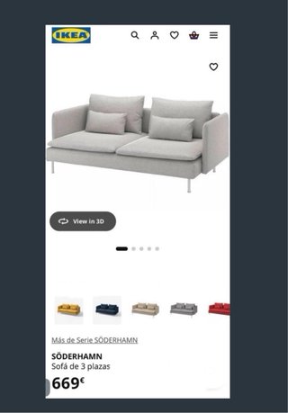 Sofá 3 plazas Ikea beige/gris