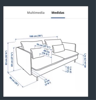 Sofá 3 plazas Ikea beige/gris