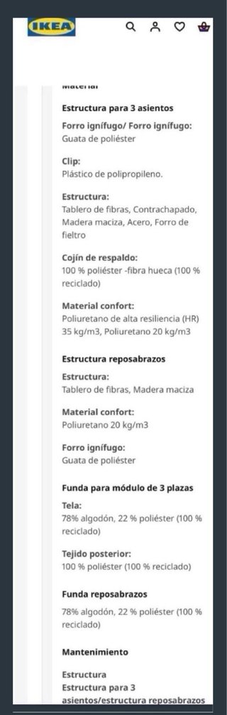Sofá 3 plazas Ikea beige/gris