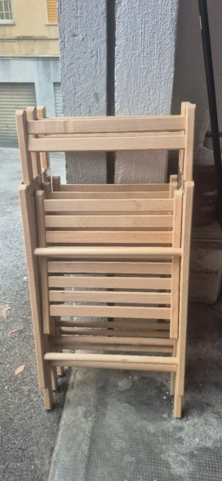 Set Tavolo + 3 Sedie Pieghevoli Legno