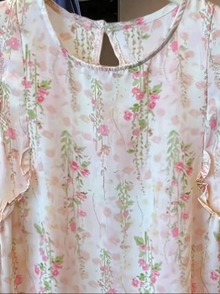 Blusa floral algodón sin etiqueta talla XL