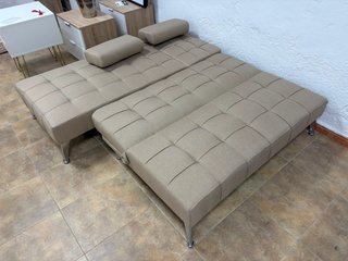 SOFÁ CAMA CHAISELONGUE REVERSIBLE BEIGE 198cm