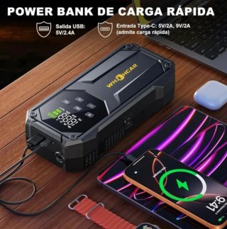 Arrancador Batería 9000A + Compresor Aire 160PSI