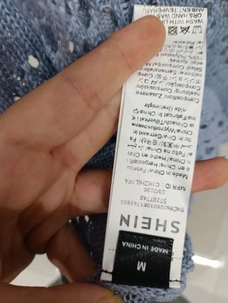 Maglione traforato azzurro taglia unica