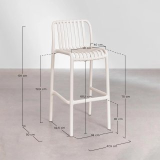 Taburete Alto Wendell 75 cm Apilable Verde