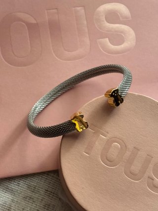 Pulsera Tous Osos Malla Dorada Plata