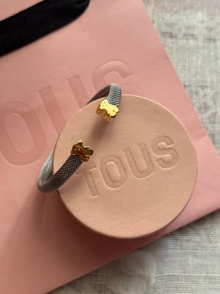 Pulsera Tous Osos Malla Dorada Plata