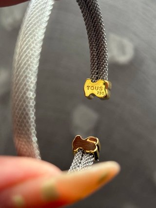 Pulsera Tous Osos Malla Dorada Plata
