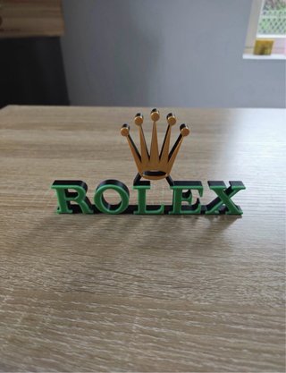 Logo Rolex 3D Corona Oro e Verde