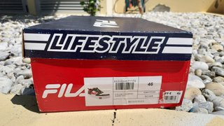 Sapatilhas Fila Novas Caixa Preto Vermelho Branco