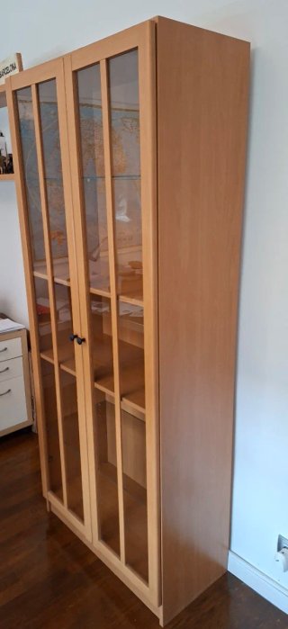 Vitrina/Librería Madera Puertas Cristal