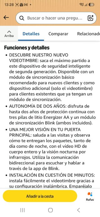 Videotimbre Blink HD nuevo precintad