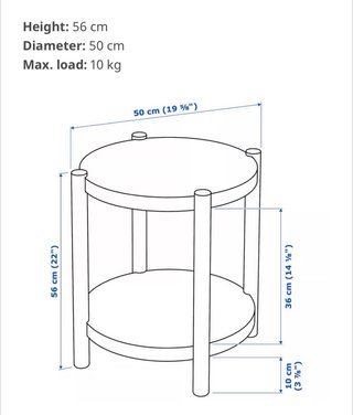 Mesa auxiliar redonda IKEA. Tengo dos de ellos