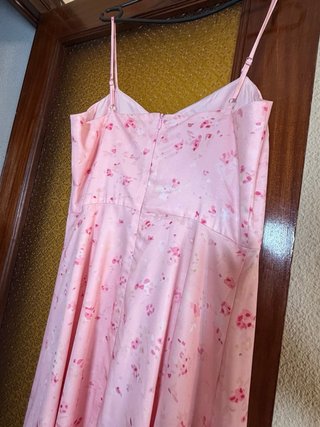 Vestido largo rosa floral