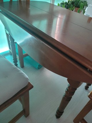 Mesa de comedor extensible de madera maciza