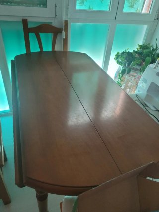 Mesa de comedor extensible de madera maciza