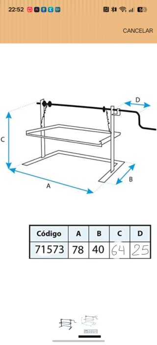 Soporte elevador para barbacoa