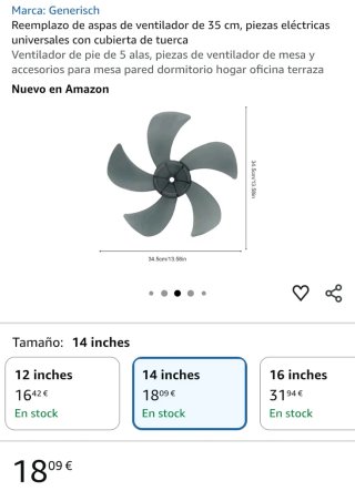 Aspas para ventilador