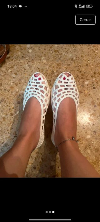 Bailarinas de goma mujer verano blancas