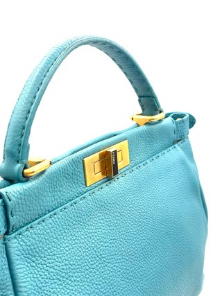 Bolso Fendi Peekaboo Azul y Dorado