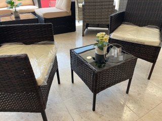 Nuevo Conjunto Mesa + 2 Sillones de Ratan