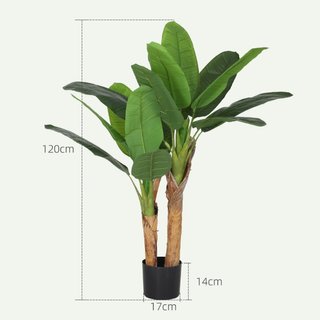 Pianta Artificiale di Banano Alta 120 cm con Vaso
